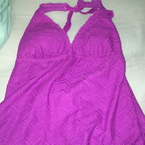 Purple lace bathing suit (tankini)